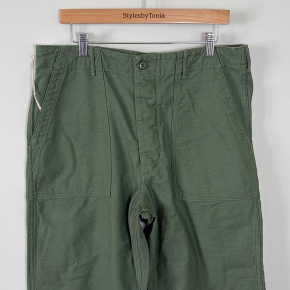 ORSLOW Regular Fit Fatigue Pants Army Green Mens Military Pockets Sz US XL - Picture 6 of 14